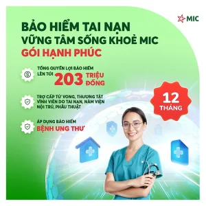 [Gói Hạnh phúc] Bảo hiểm tai nạn Vững tâm sống khoẻ MIC, chi trả đến 203 triệu, bảo hiểm cả bệnh ung thư