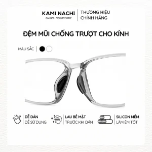 Bộ 2 miếng đệm mũi silicon hình bán nguyệt có mặt dán keo cho mắt kính KAMI NACHI