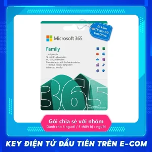 [ KEY GIA HẠN hoặc MUA MỚI ] KEY ĐIỆN TỬ Phần mềm Microsoft 365 FAMILY (6GQ-00083) | 12 tháng | Dành cho tối đa 6 người | 5 thiết bị/tài khoản| Word, Excel, PowerPoint | 1TB OneDrive