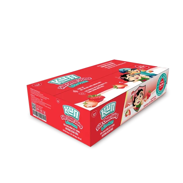 Thùng 48 Hộp Sữa Chua Uống Hương Kem Dâu KUN 110ml/hộp