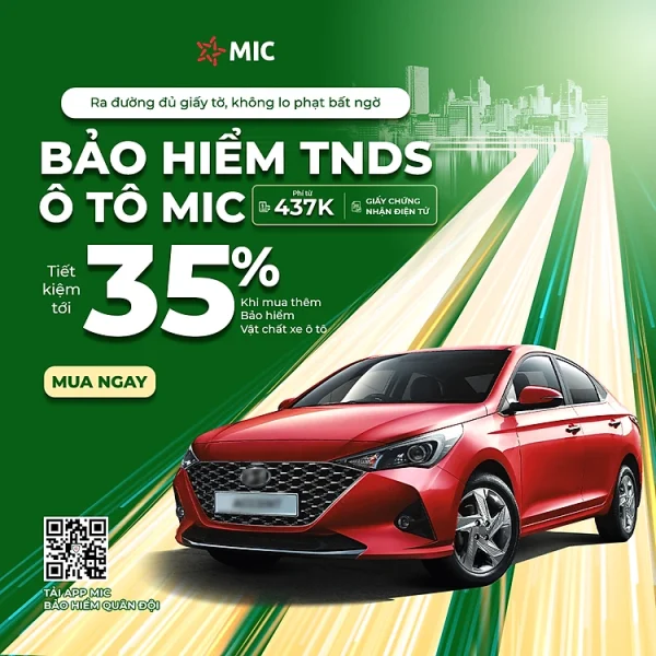 Bảo hiểm TNDS xe ô tô kèm BH tự nguyện cho người ngồi trên xe - Bảo hiểm Quân đội MIC
