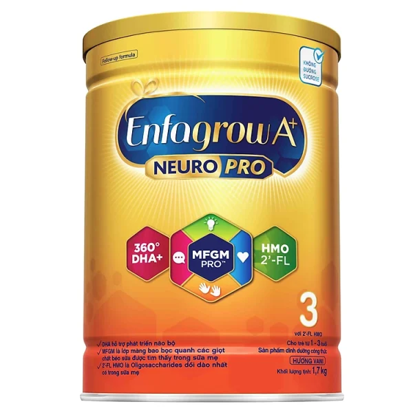 Sữa bột Enfagrow A+ NeuroPro 3 với 2’-FL HMO cho trẻ từ 1 – 3 tuổi– 1.7kg