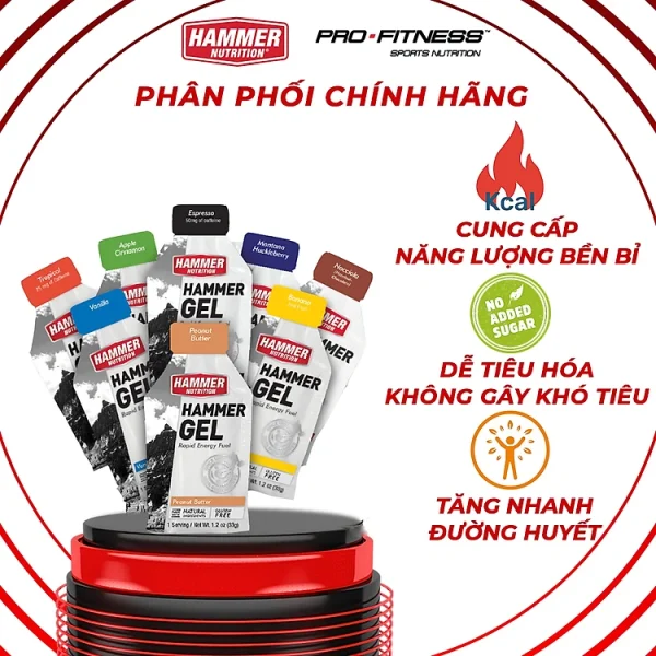 Gel năng lượng chạy bộ tăng đường huyết, tốt cho hệ tiêu hóa - Bổ sung năng lượng bền bỉ khi vận động thể thao (Gói 33g)