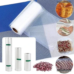 Cuộn Túi Hút Chân Không Thực Phẩm Một Mặt Nhám Một Mặt Trơn Dạng Hạt Mịn Phù Hợp Cho Tất Cả Các Dòng Máy Hút Chân Không GROFA