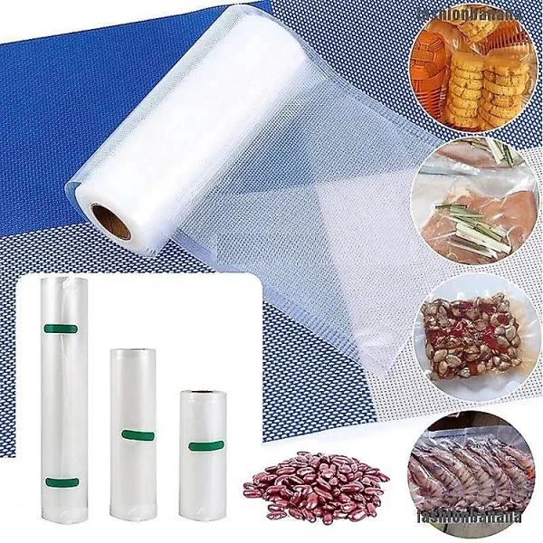 Cuộn Túi Hút Chân Không Thực Phẩm Một Mặt Nhám Một Mặt Trơn Dạng Hạt Mịn Phù Hợp Cho Tất Cả Các Dòng Máy Hút Chân Không GROFA