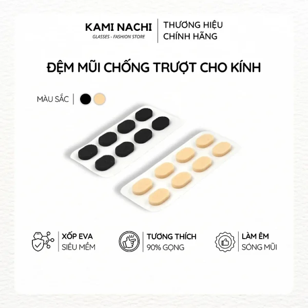 Bộ 8 miếng đệm mũi chống trượt cho kính bằng mút xốp eva siêu mềm KAMI NACHI