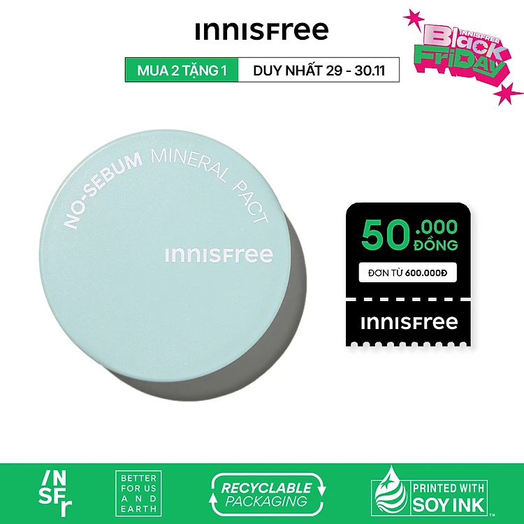 Phấn phủ kiềm dầu dạng bột innisfree No Sebum Mineral Powder 5g